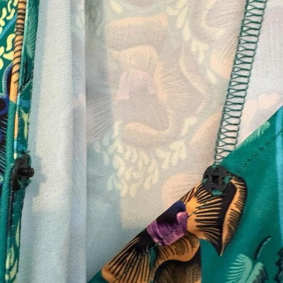 Eloquii Printed Wrap Maxi Dress Size 14 Tropical Resort Vacation Stretch - Picture 7 of 11